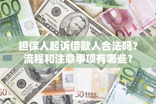 济南担保人起诉借款人合法吗？流程和注意事项有哪些？