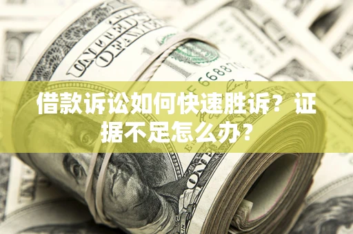 济南借款诉讼如何快速胜诉？证据不足怎么办？